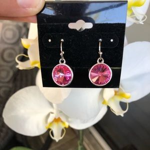pink crystal earrings